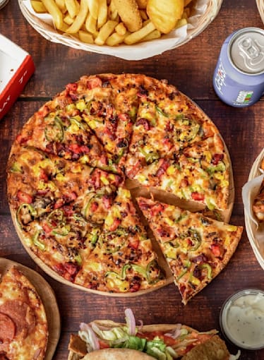 Pizza hot just eat top
