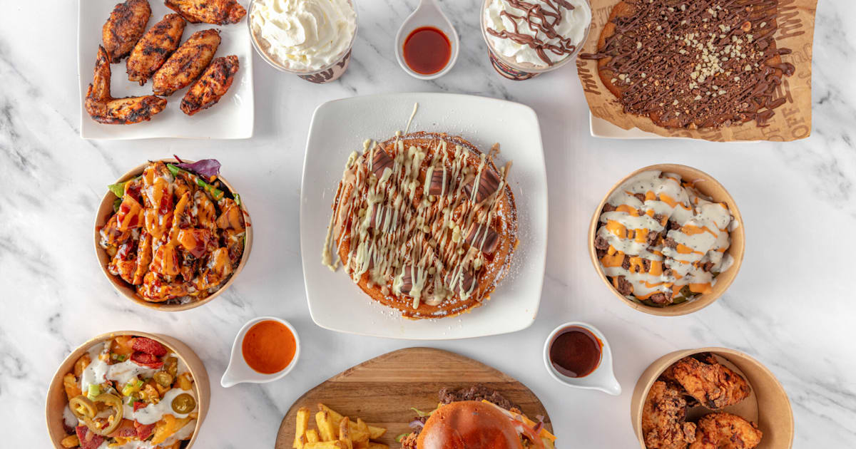 Just eat mayhem burger hot sale