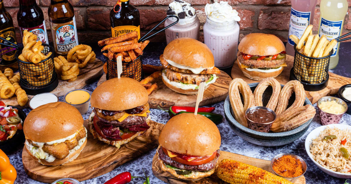 Just eat mayhem burger hot sale
