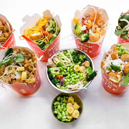Wok and shop flame just eat