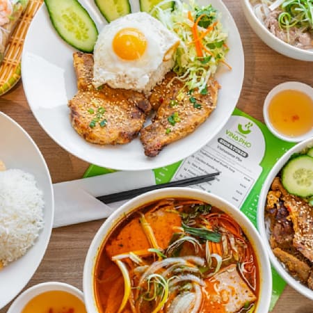 Just new arrivals eat pho