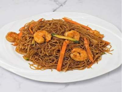 Tallarines Fritos con Gambas