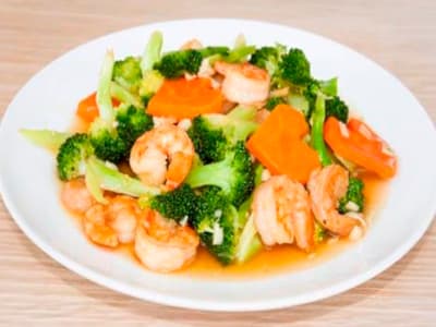 Gambas con Verdura