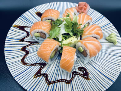 Crazy salmón Uramaki, 8 Piezas
