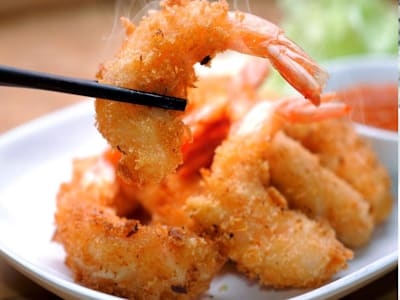 6#__langostino rebozado con pan rallado(10 piezas)
