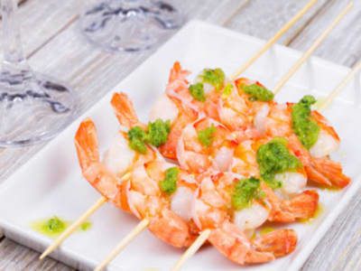 Yakitori de Gambas, 3 Pinchos
