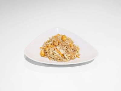 Arroz Frito con Gamba y Coco Tostado