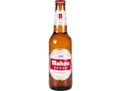 Tercio cerveza mahou Roja