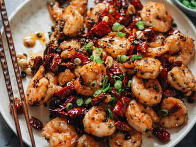 Gambas con Salsa Picante