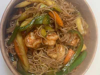 Fideos Chino con Gambas