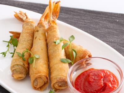 Rollito langostino   frito4 piezas