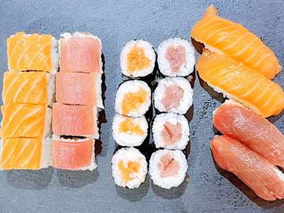 Combo6.Variado atún y salmón 20 piezas