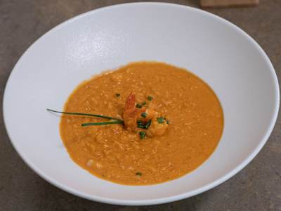 Risotto de Langostinos con Crema de Mascarpone / Prawn Risotto with Mascarpone Cream