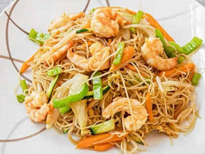 Fideos de Arroz con Gambas