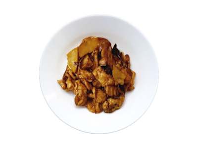 Cerdo con Bambú y Setas Chinas