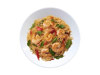 Tallarines Fritos con Gambas