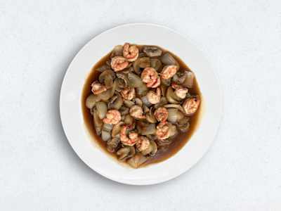Gambas con Champiñones