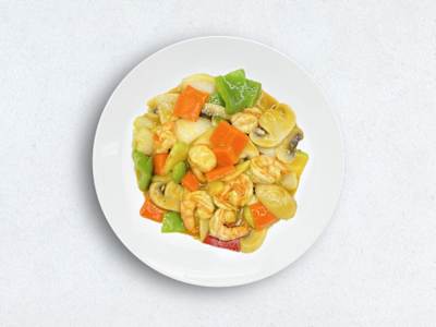 Gambas con Salsa de Curry