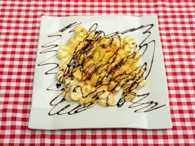Tortellini en Queso de Cabra Caramelizados