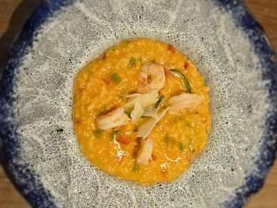Risotto De Gambones y Zucchinis