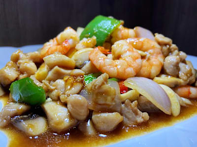 Gambas con Pollo