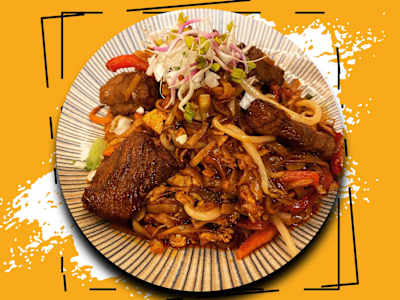 Chow Fun de Solomillo de Ternera, Picante Suave
