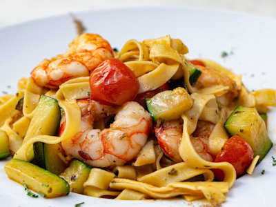 Tagliatelle Gamberi e Zucchine