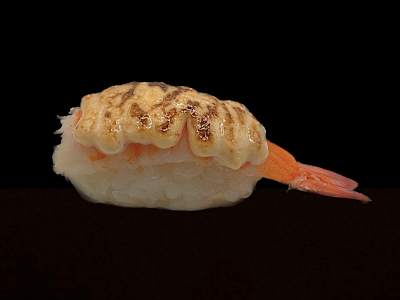Nirigi de gamba flambeado