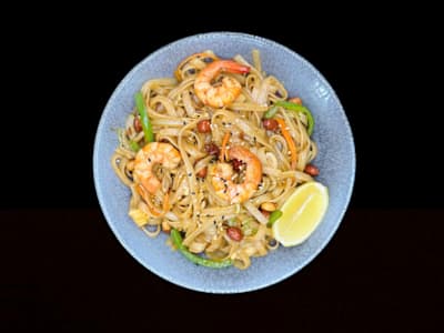 Phad thai de gamba
