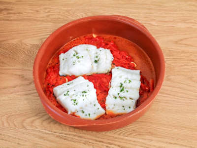 Bacalao al Horno con Pimientos