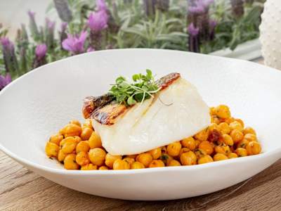 Lomo de Bacalao, Garbanzo y Sobrasada