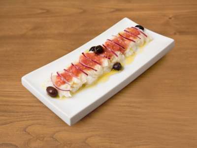 Esqueixada de Bacalao, Tomate y Aceitunas, Ración