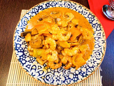 Gambas con Salsa Tailandesa