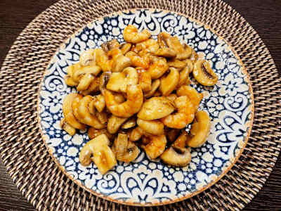 Gambas con Champiñón
