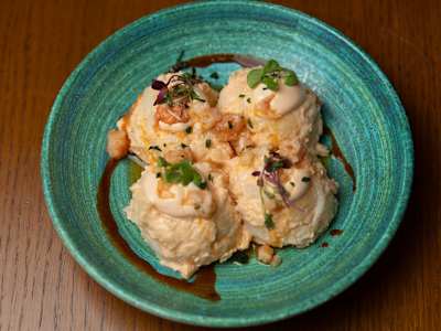 Ensaladilla de Gambón al Ajillo