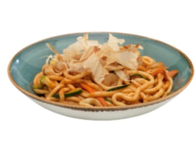 94. Yakiudon con pollo y langostino