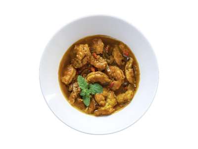 Gambas con Salsa Curry