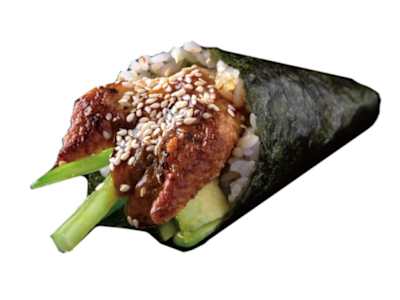 Temaki Anguila, Aguacate y Teriyaki, 1 Pieza