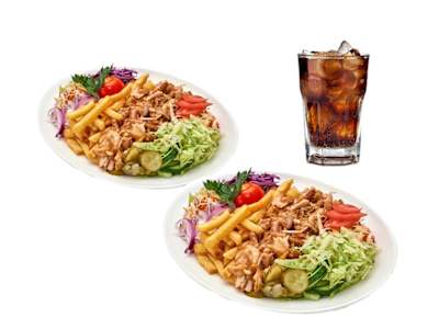 2 platos kebab y bebida 1L