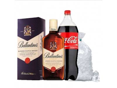 Ballantines 70cl + Coca Cola Original Botella 2l + Hielo Cubitos