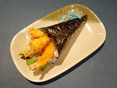 Temaki Langostinos Tempura, 1 Pieza