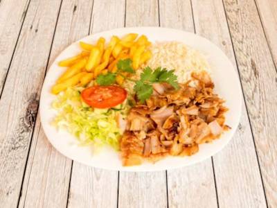 Plato Kebap con Patatas y Arroz