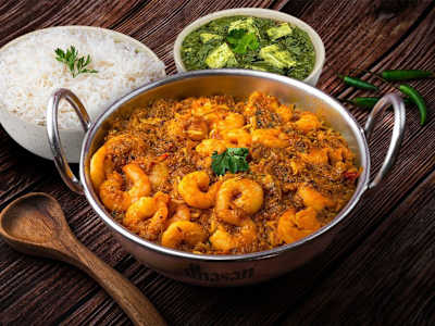 Bowl Prawn Tikka Masala con arroz