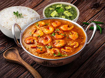 Bowl Prawn Curry con arroz