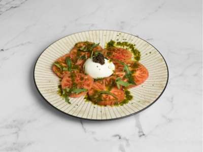 Ensalada de Tomate de la Huerta y Burrata Artesana, Ración