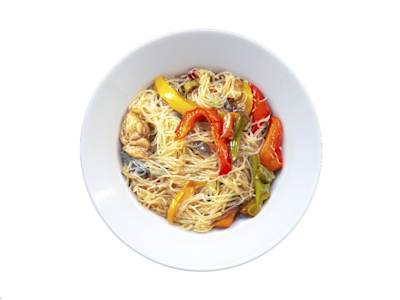 Pasta de Arroz Frito con Verduras