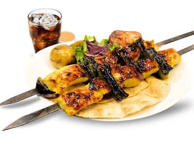 Menú Brocheta de Pollo al Azafrán