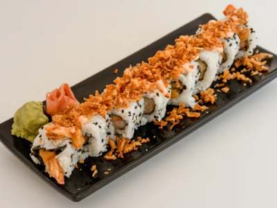 Spicy dragón crunch roll ,(9 pzas)