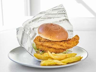 Burguer de Pollo + patatas