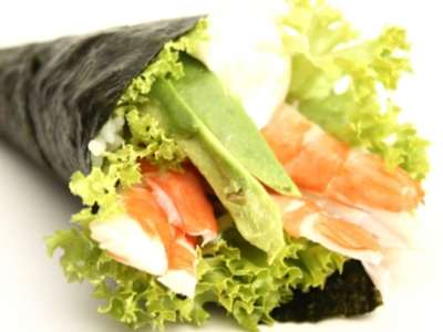 Temaki Langostinos y Aguacate, 1 Pieza